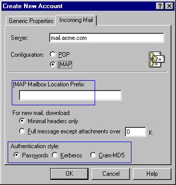 Cyrus Imap Authentication Method